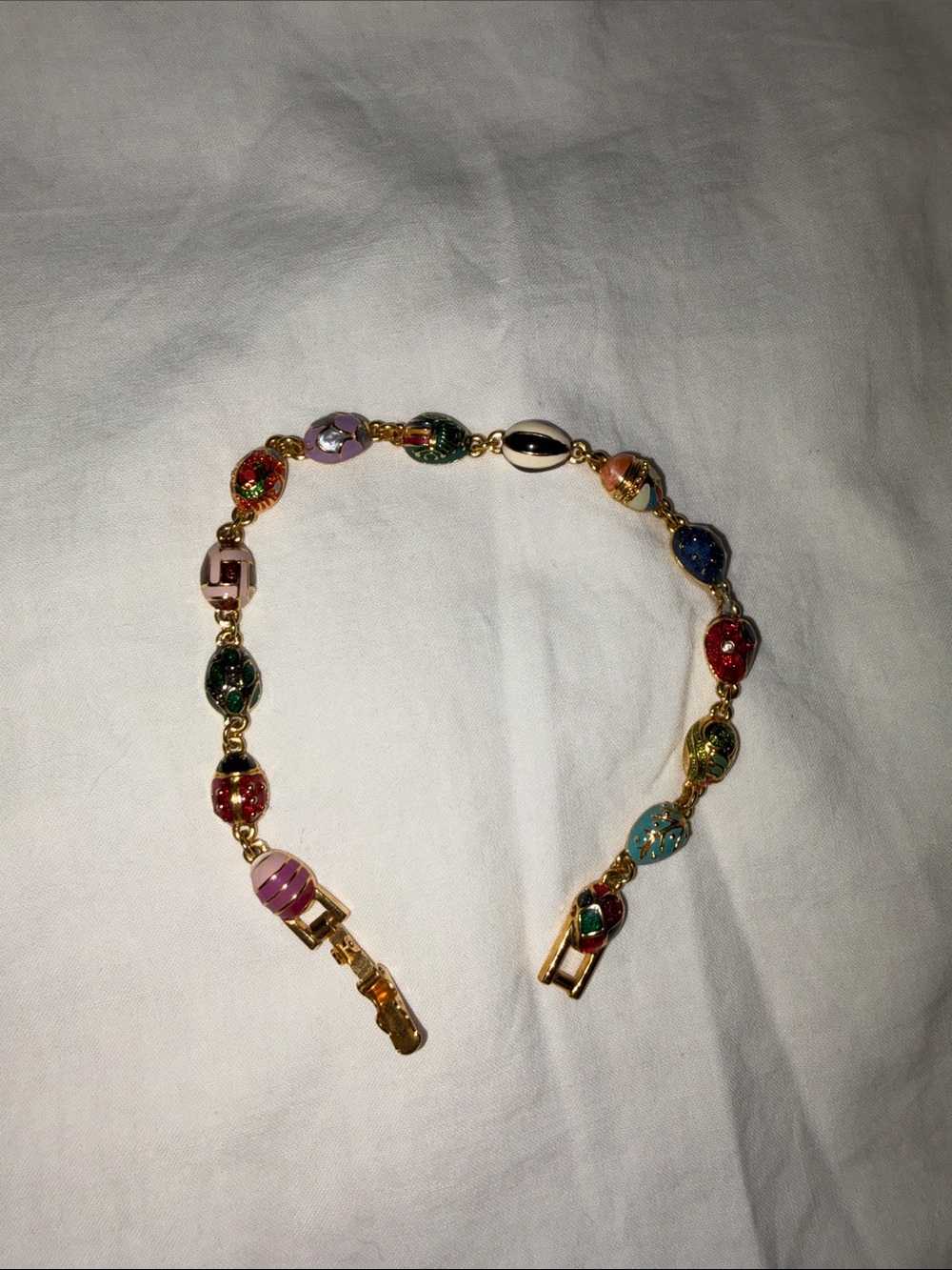Joan Rivers Petit Faberge Egg Enamel Bracelet